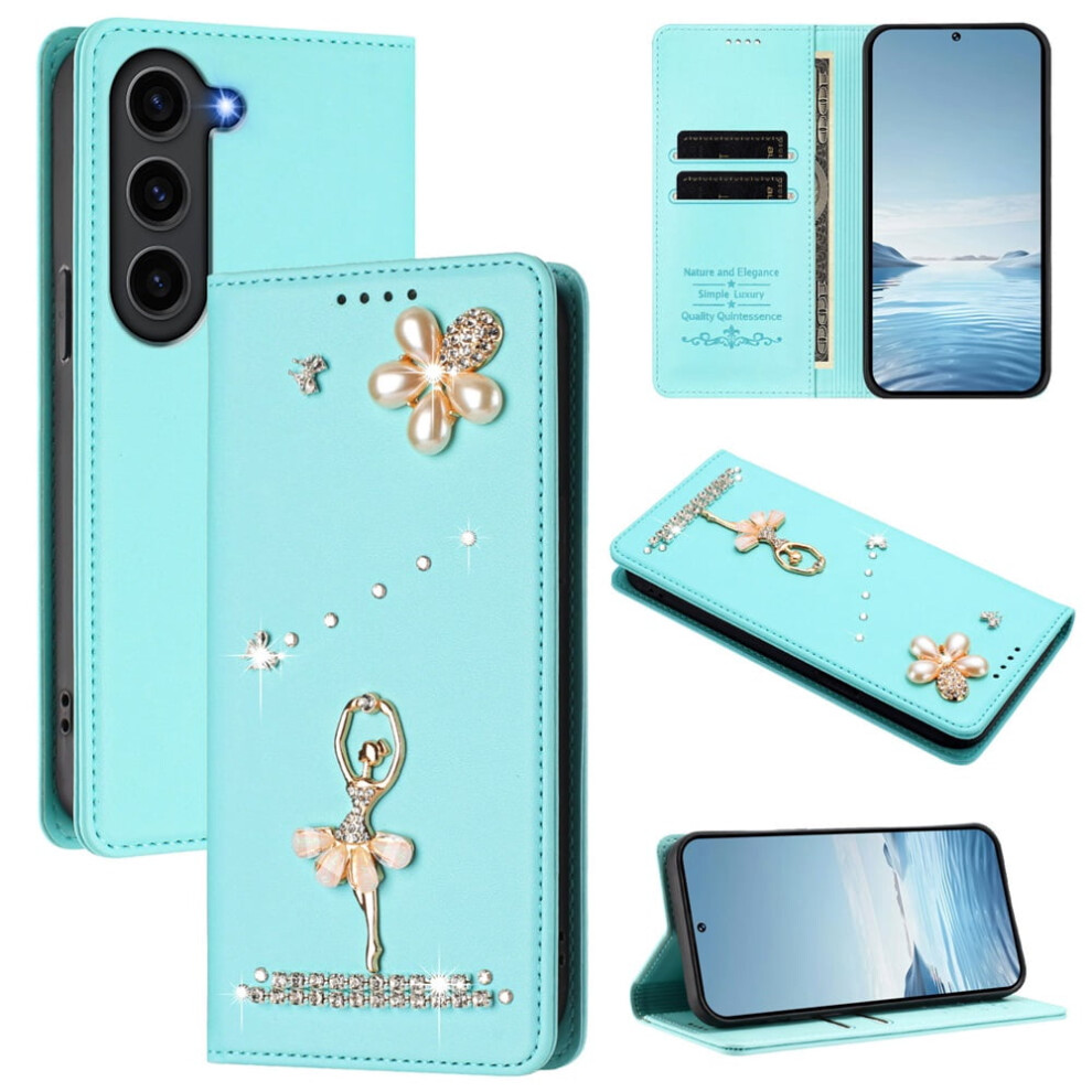 Rfid-Blocking Ballet Girl Flip Wallet Leather Case For Compatible With Samsung Galaxy S23+ 5G Â Green 9418476666469