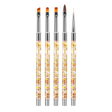 5Pcs Nylon Brush Pens Nail Painting Drawing Liner Gel Pen Manicure Tool Nail Art DIY Pen