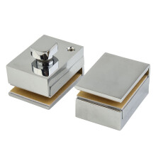 Zinc Alloy Thicken Free Opening Glass Door Latch to Glass Panel Shower Room Bathroom Door Lock (Silver)
