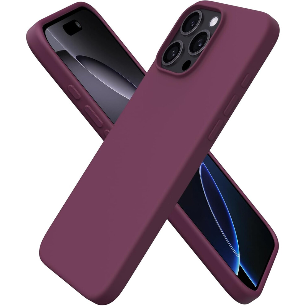 Compatible Withiphone 16 Pro Max Case, Slim Liquid Silicone 3 Layers Soft Gel Rubber Shockproof Protective Case,Brownish ,6.9 Red 9130661897013