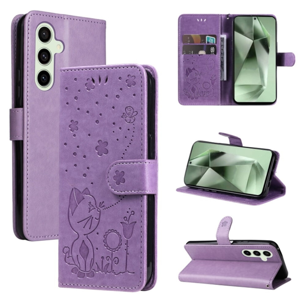 Pu Leather Flip Wallet Case For Samsung Galaxy S24 Purple 9180435658883