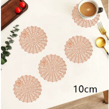 5 pcs (only mats) coasters PVC European round spider web table mats hollow ins style household insulation mats waterproof non-slip table mats