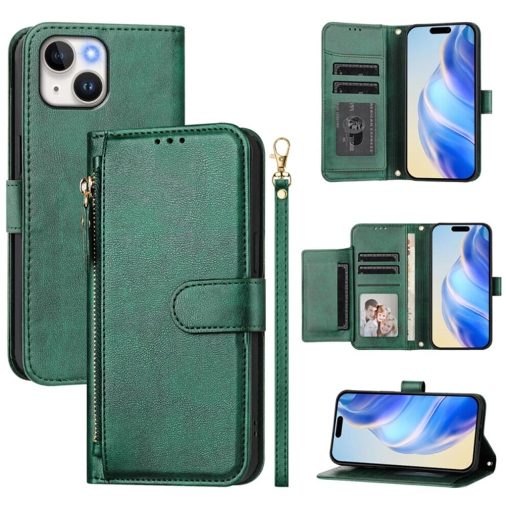 Leather Wallet Case For Iphone 13 Mini 5.4 Inch With Green 9180435658456