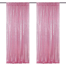 Pink Sequin Backdrop 2 Panels 2FTx8FT Christmas Party Backdrop Curtains Glitter Photo Background for Wedding Birthday Stage Decorations