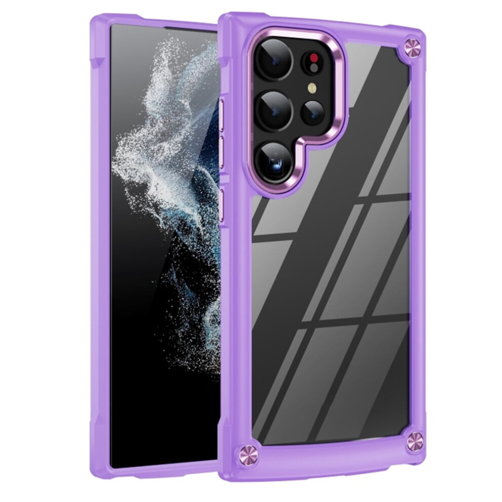 Compatible With Samsung Galaxy S24 Ultra 6.8" Case: Four-Corner Airbag, Electroplated Alloy Lens Protection, Scratch-Resistant Hard Clear Back 9130661898454