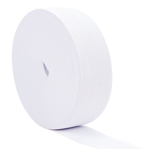 Flat Elastic Rubber Cord/Band Webbing Garment Sewing Accessories White 49mm about 20m/Roll