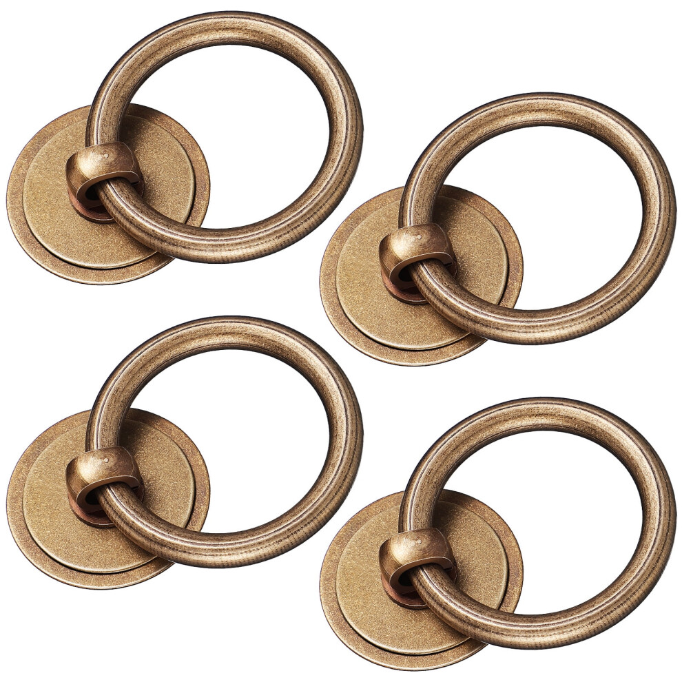 Antique Brass Drawer Pulls (4 Pcs) Â Compatible With Cabinets, Drawers & Dressers 9130661900775