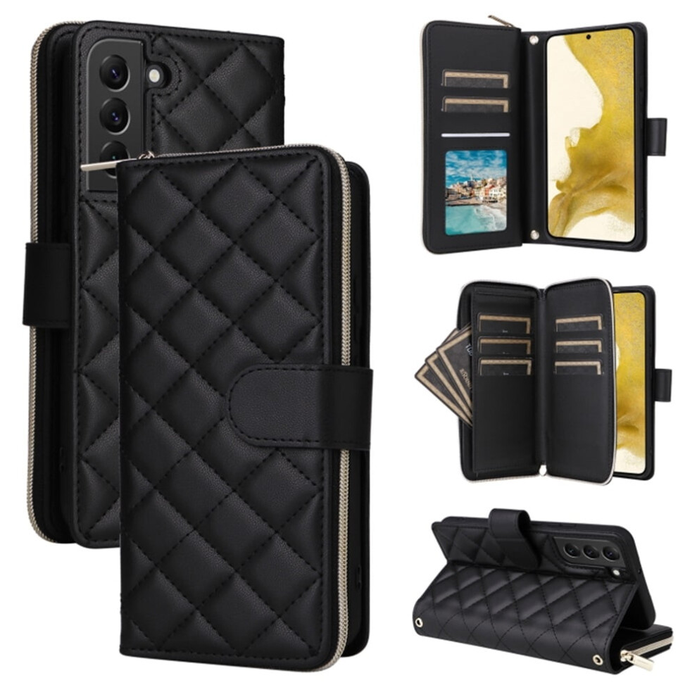 Magnetic Flip Wallet Case For Samsung Galaxy S22+ 5G Black 9170372629367