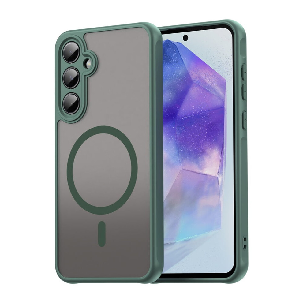 Magnetic Translucent Matte Case For Samsung Galaxy A55 5G Â Magsafe Compatible, Military-Grade Drop Protection, Green 9130661899901