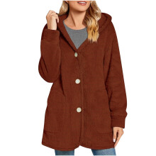 Warm Fleece Jackets for Women, Fuzzy Hooded Casual Coats 2025 Cardigan Sweaters Outerwear with Pockets Fall Winter