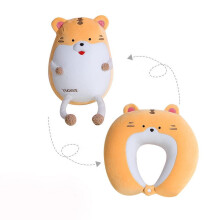 Kids Travel Pillow, 2-in-1 Deformable U-Shaped Neck Pillow with Animal Design, Comfy for Sleep & Play, Compatible with Airplanes & Cars