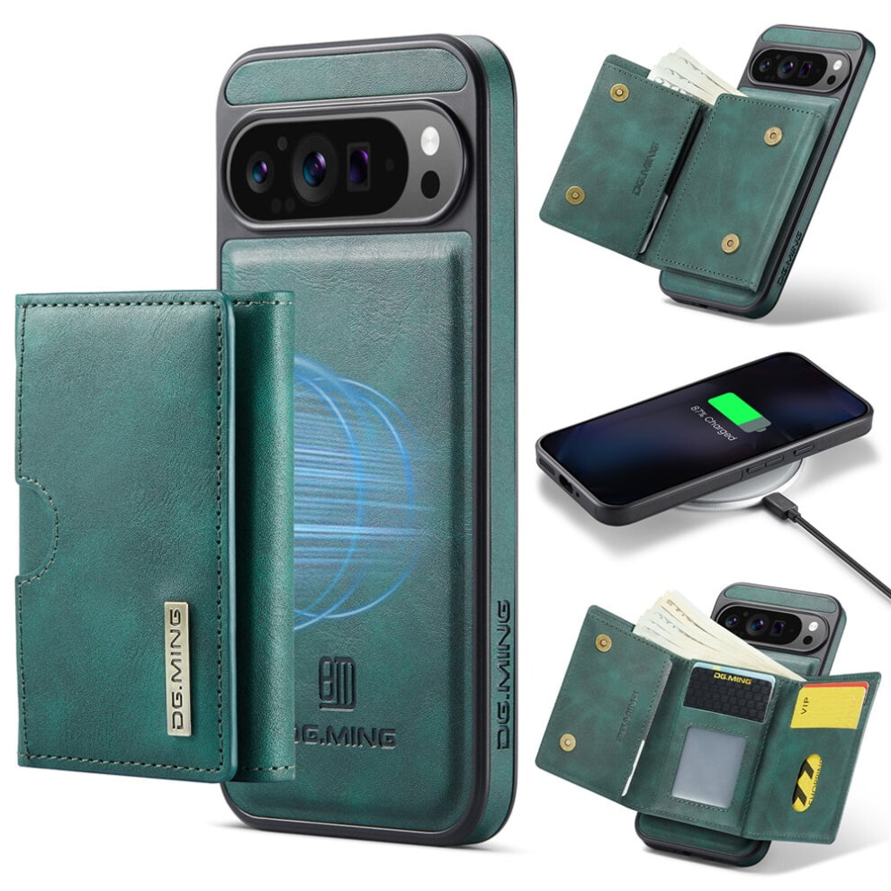 Dg.ming Wallet Case For Google Pixel 10 Pro Xl (6.8"), Compatible With Pixel 10 Pro Xl, Magnetic, Rfid-Blocking, Leather, Green 9152228503854