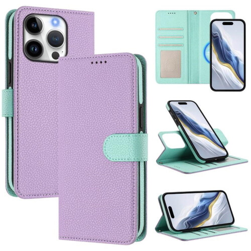 RFID Blocking Wallet Case for iPhone 11 Pro Max Purple