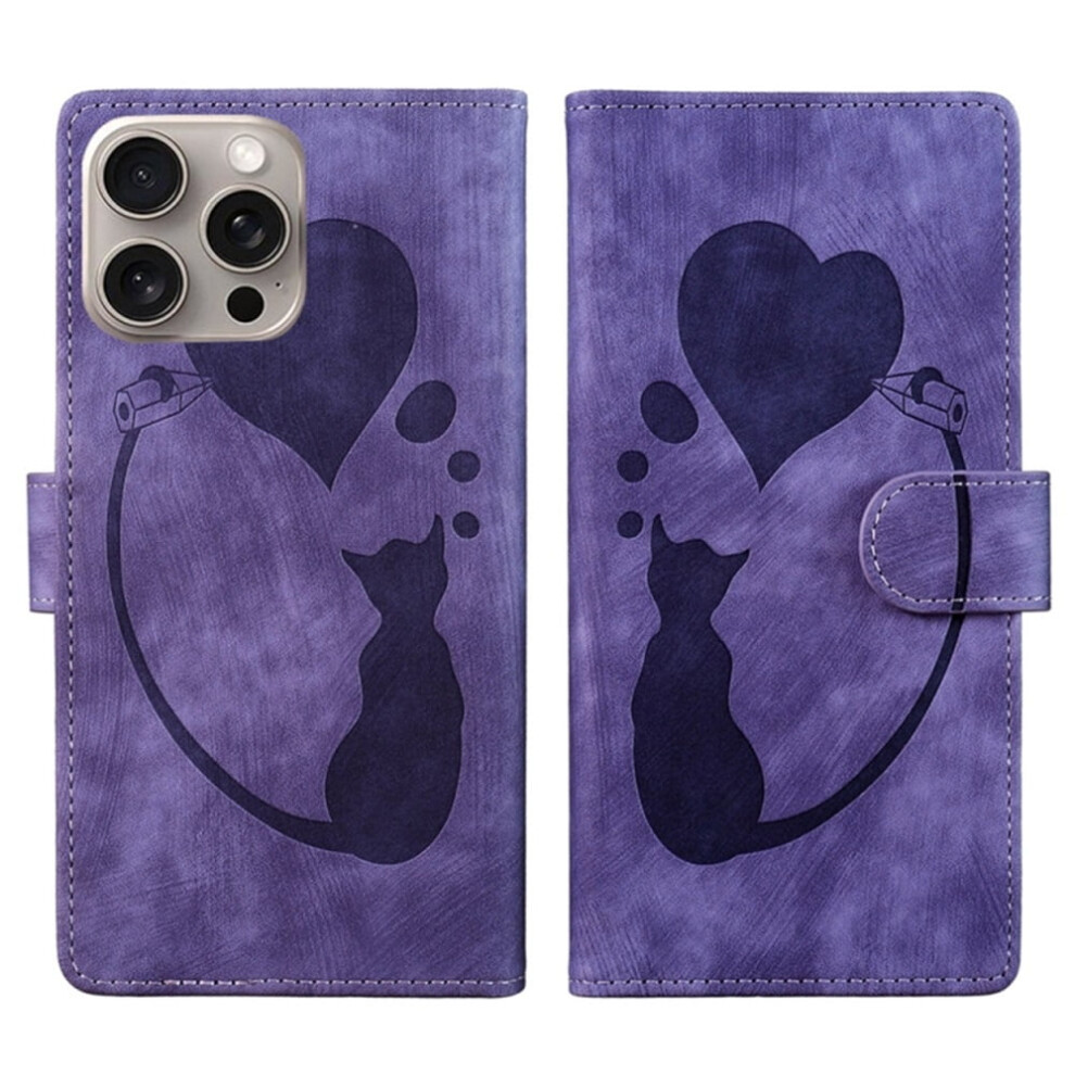 Pu Leather Flip Wallet Case For Iphone 14 Pro Max Purple 9180435659309