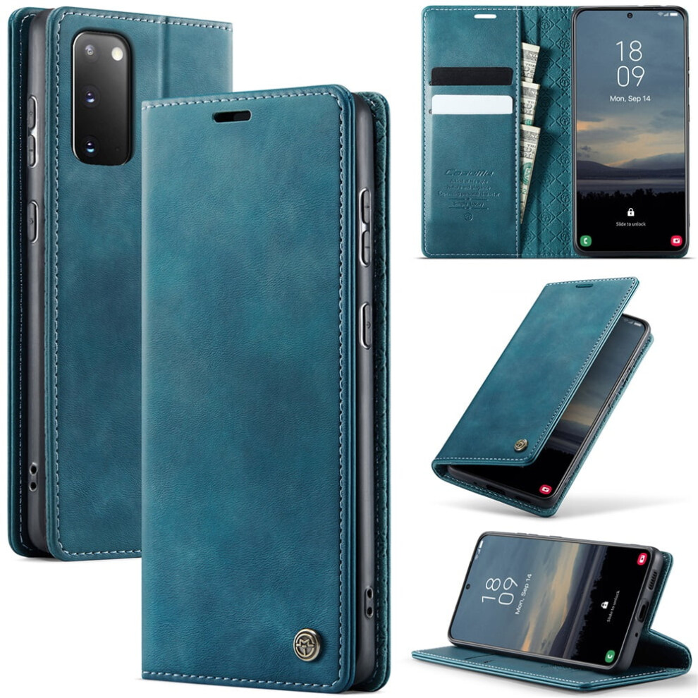 Caseme Calf Leather Wallet Case For Samsung Galaxy S20 5G 6.2", Rfid Blocking, Magnetic Closure, Card/Cash Slots, Kickstand, Shockproof 9130661900041