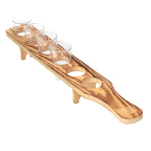Tequila Tray Wooden Drink Serving Tray with 6 Glasses Glass Cup Rack Tequila Glass Holder Serving Tray for Restaurant Bar Party original