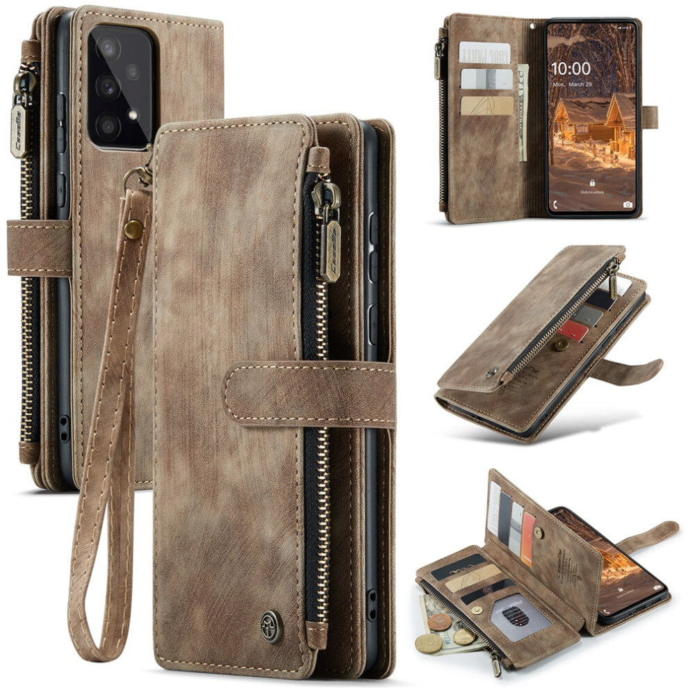 Caseme Wallet Case For Compatible With Samsung Galaxy A33 5G Â Pu Leather, Magnetic Flip, Lanyard, Zipper Card Holder 9170372108800