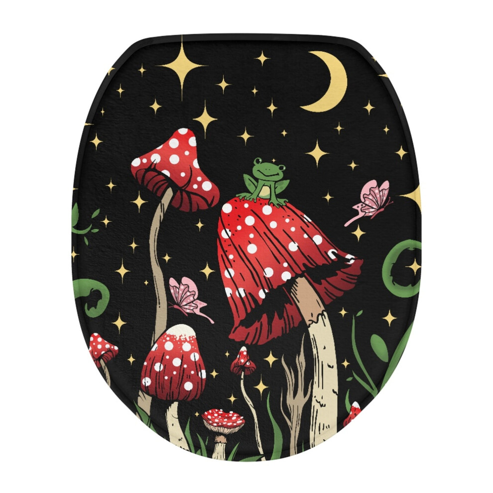 Galaxy Mushroom Butterfly Toilet Lid Cover Â Dust-Resistant, Universal Fit, Bathroom Decor Compatible With Standard Seats 9170372108893