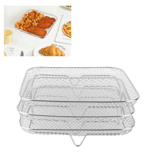 304 Stainless Steel 8-Inch Fryer Rack Set 3-Pack Stackable Dehydrator