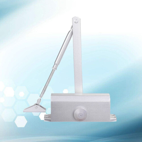 Silver Home Door Closer with Adjustable Delay and 180 Degree Buffer Function