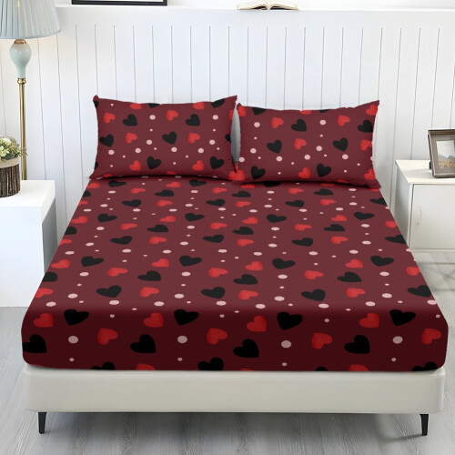 Comfort Twin Sheet Set Soft Cozy Love Heart Dot Design 3-Pc
