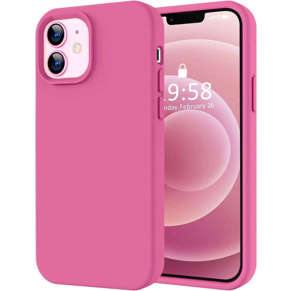 Premium Silicone Iphone 12 & Iphone 12 Pro Case, Soft Microfiber Lining, Shockproof, 6.1", Pitaya 9170372111299