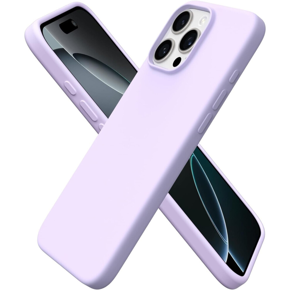 Compatible Withiphone 16 Case, Slim Liquid Silicone 3 Layers Soft Gel Rubber Shockproof Protective Case, ,6.1 Light/Purple 9170372112241