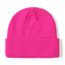 Winter Knitted Beanie Newborn Crochet Pullover Warm Cap Fuchsia M