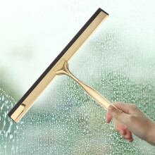 ULTNICE Deluxe Shower Squeegee 304 Stainless Steel Wiper for Bathroom Glass Doors Mirrors Windows and Tiles Golden Finish