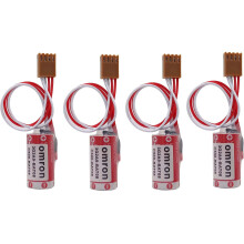 (Pack of 4) ER17/33 (2/3A 3.6V) PLC Battery with Plug for Omron 3G2A9-BAT08 (C500-BAT08) PLC