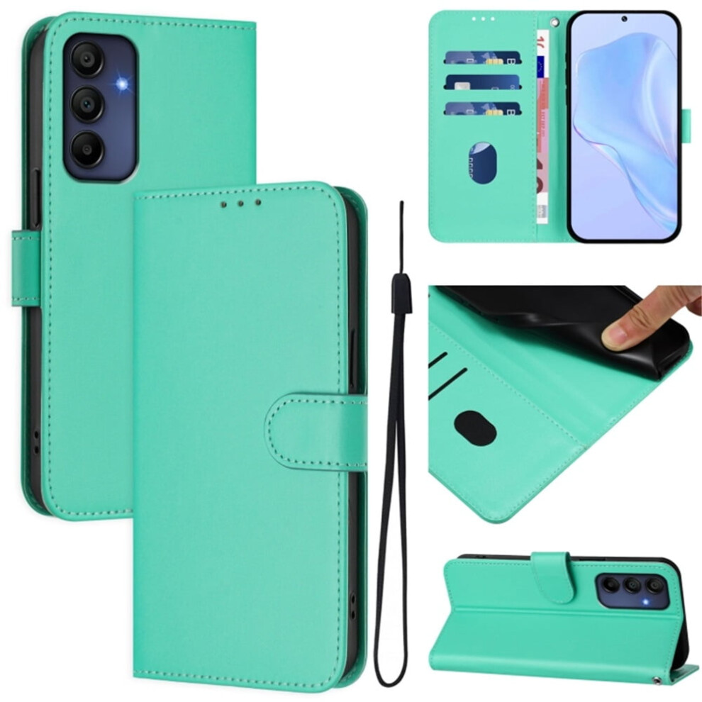 Wallet Case Compatible With Samsung Galaxy A16 4G / 5G Â Pu Leather Magnetic Flip Folio, 3-Card Slot & Wrist Strap, Green 9165521612444