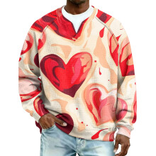 Herrluvtröja med raglanärm och v-ringning för utomhusbruk, casual - khaki - storlek XXXL