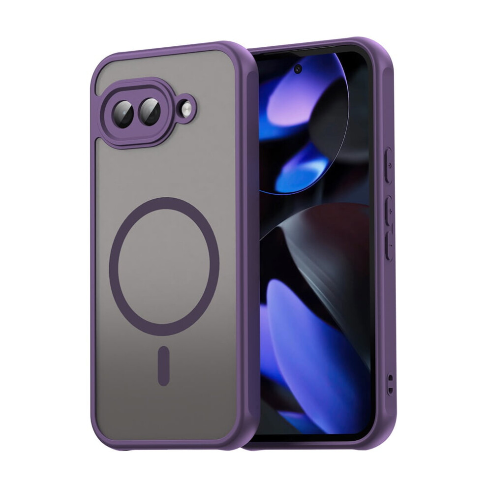 Magnetic Translucent Matte Case For Google Pixel 9A Â Compatible With Magsafe, Military-Grade Drop Protection Purple 9165521613496