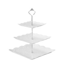 Présentoir à gâteaux et fruits à trois niveaux – Compatible avec plateau à thé, présentoir à desserts et fruits secs