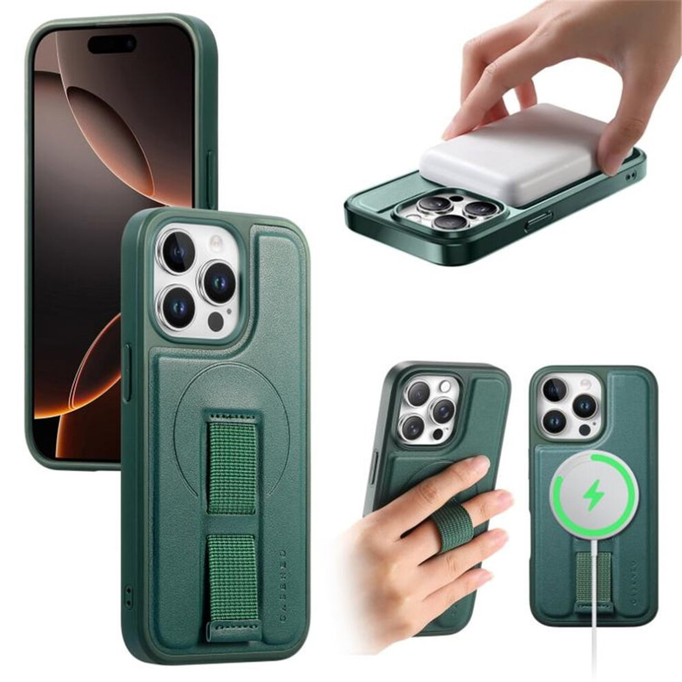 Iphone 15 Pro Max 6.7" Magsafe Case With Belt Clip, Holster & Kickstand Â Green 9165521611911