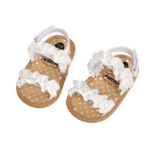 Scarpe per neonati e bambini piccoli, nuove per primavera ed estate, sandali piatti con lacci e suola morbida, colore bianco
