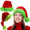 Bonnet de Père Noël vert fluorescent phosphorescent (1 pièce) 1