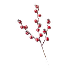 Hastes de frutinhas natalinas artificiais, 28 cm, frutinhas vermelhas, enfeites de azevinho vermelho para decoração de árvore de Natal,