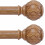 Tringles à rideaux en bois style rustique, lot de 2, 71-122 cm 1