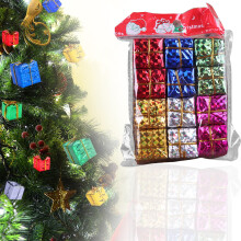 Ornements de Noël miniatures, coffret cadeau miniature en papier métallisé brillant, idéal pour décorer le sapin pendant les fêtes et les