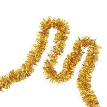 6.5 FT Yellow Tinsel Garland for Christmas Tree, Stairs & Railing – Outdoor Compatible