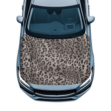 Housse de capot de voiture imperméable et universelle à motif léopard gris