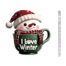 Mecorevx Tasse de Noël 2D Ornements plats en acrylique Décorations de Noël Convient pour la décoration du sapin de Noël, cadeaux (Bonhomme de
