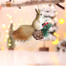 Adorables décorations d'écureuils miniatures pour sapin de Noël, figurines à suspendre réalistes, animaux de la forêt en mousse, éléments