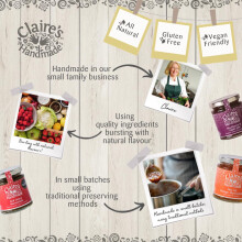 Claire's Handmade - Fig & Apple Chutney with Dark Rum (200g) - Great Taste Award Winning Luxurious Chutney, Perfectly pairs with Cheese, Suitable for