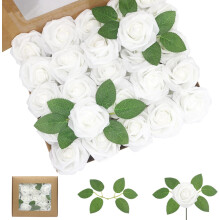 Roses artificielles en mousse blanche (100 pièces) – Bouquets de mariage réalistes à faire soi-même, décoration pour enterrement de vie de