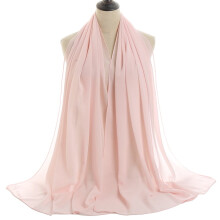 Lenço de cabeça hijab feminino em chiffon, xale para mulheres muçulmanas, macio e leve.