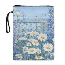 Étui pour Bible en polyester à motif marguerites – Compatible avec les Bibles, cahiers et manuels scolaires standard