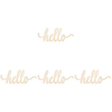 ETEREAUTY Panneau décoratif mural Hello en bois beige pour entrée de maison (4 pièces)
