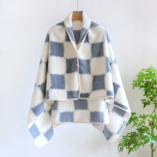 Châle/couverture/manteau en flanelle épaisse et douce pour femme, idéal pour l'hiver, à utiliser à l'intérieur comme à l'extérieur.